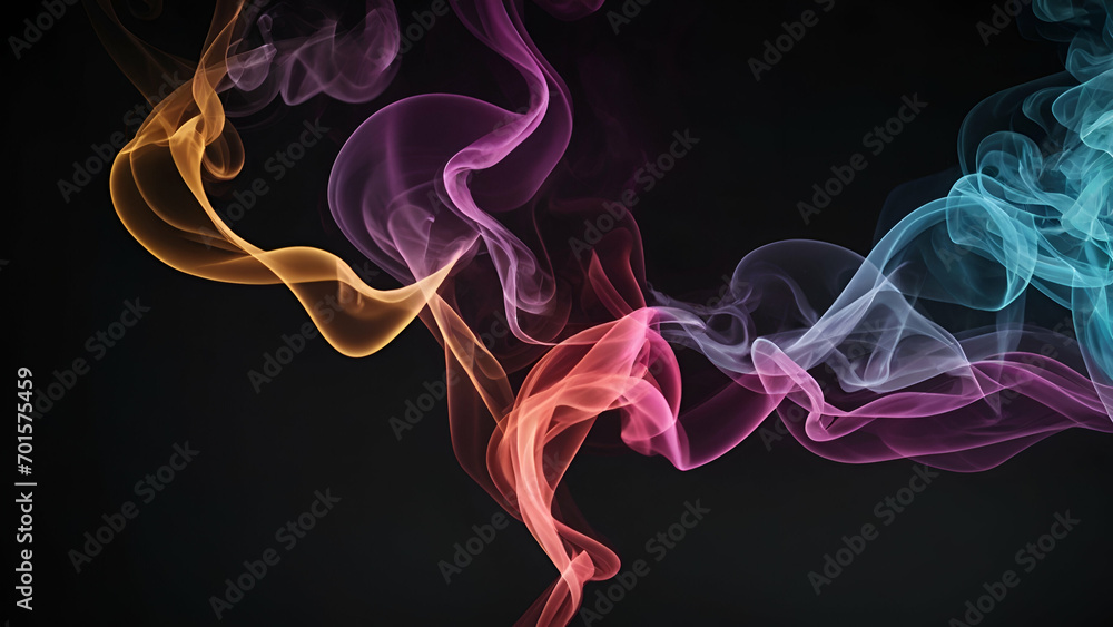 Obraz premium colorful abstract smoke line in isolated background