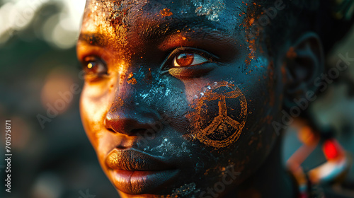 Image of African symbols on beautiful