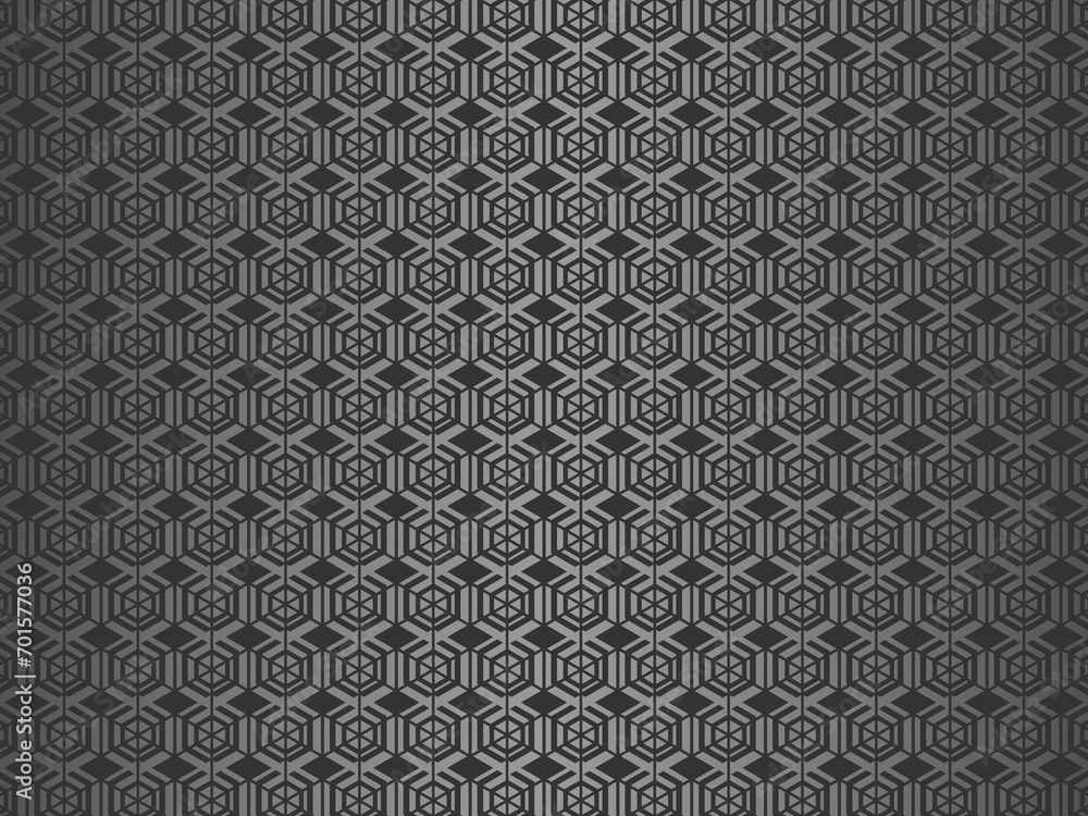 Black metal texture steel background hexagon pattern. Perforated metal sheet.