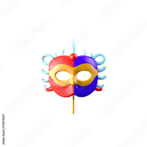 colorful mask isolated on white photo