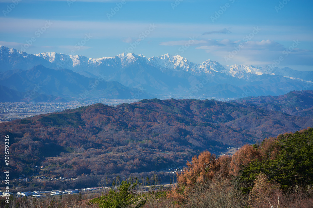 Fototapeta premium 長峰山から見る北アルプス