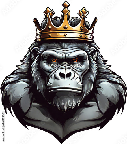 gorilla mascot illustration, design for logo, t-shirt, sticker. ai generative design