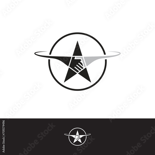 Star Deal Planet icon logo design illustration
