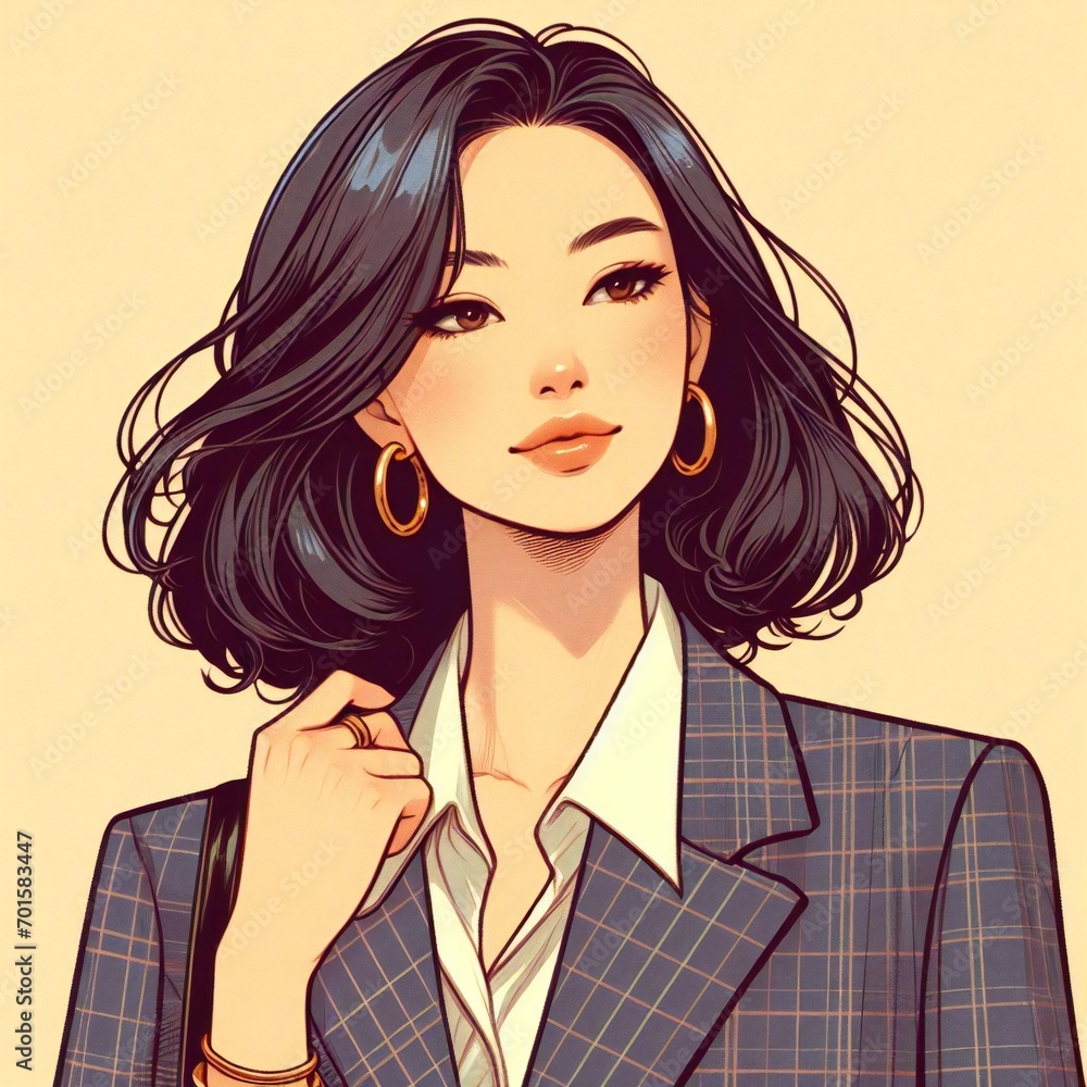 スーツを着た女性のイラスト スーツを着た女性のイラスト