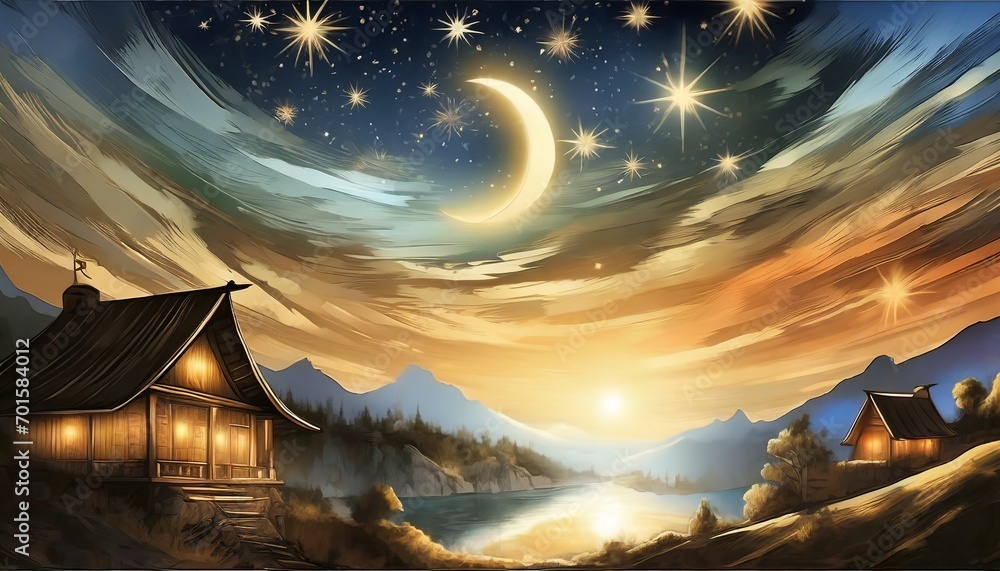 An abstract painting of the night sky An abstract painting of the night sky