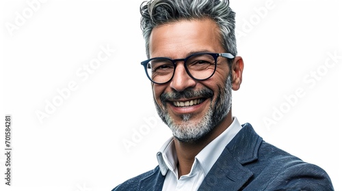 Portrait of smiling mid adult entrepreneur. Confident male executive is wearing glasses and suit. © WS Studio 1985