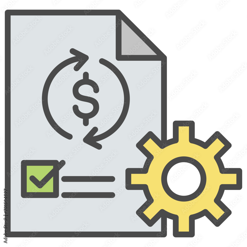 Financial Planning Outline Color Icon Financial Planning Outline Color Icon