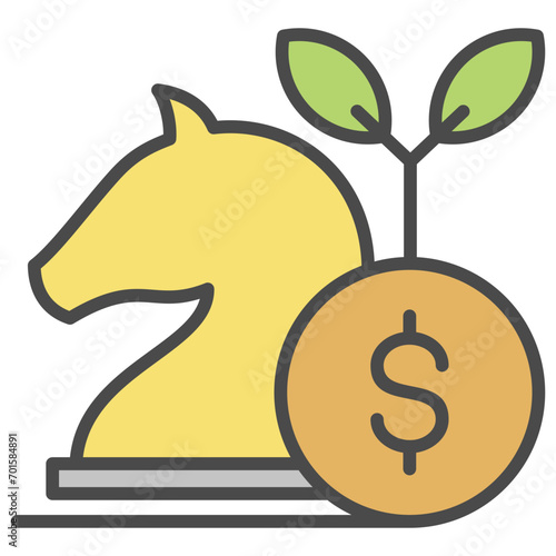 Investment Strategy Outline Color Icon