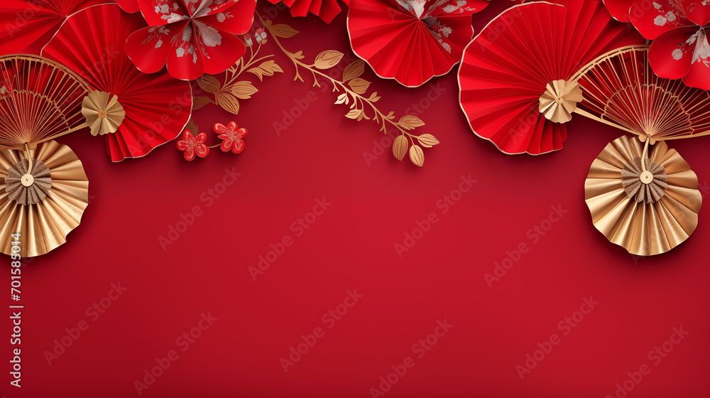 Chinese Happy Chinese New Year banner template.Traditional holiday lunar New Year