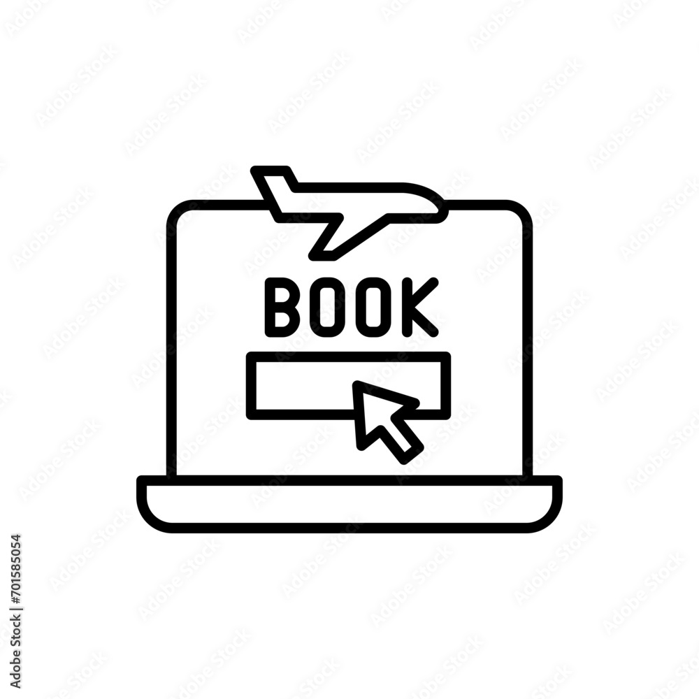 Online booking outline icons, minimalist vector illustration ,simple transparent graphic element .Isolated on white background Online booking outline icons, minimalist vector illustration ,simple transparent graphic element .Isolated on white background