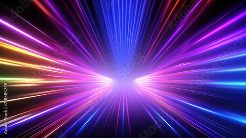 3D Render Abstract Background With Colorful Spectrum  Neon Lights Concept  Generative Ai