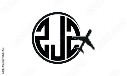 ZJZ three initial letter circle tour & travel agency logo design vector template. hajj Umrah agency, abstract, wordmark, business, monogram, minimalist, brand, company, flat, tourism agency, tourist