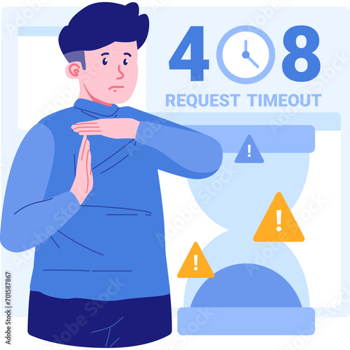408 Request Timeout Character Illustration