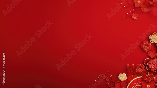 Flowers for Chinese New Year Greeting Card Design