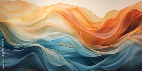 Abstract fluid art background. Wavy and flowing ink with swirl texture. Multicolored liquid watercolor painting technique. Generative AI