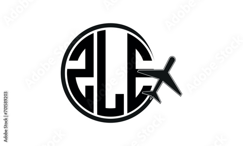 ZLE three initial letter circle tour & travel agency logo design vector template. hajj Umrah agency, abstract, wordmark, business, monogram, minimalist, brand, company, flat, tourism agency, tourist