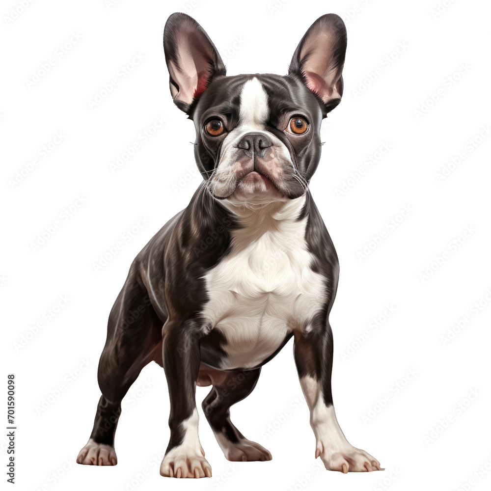 Boston terrier dog, on transparent background. Boston terrier dog, on transparent background.