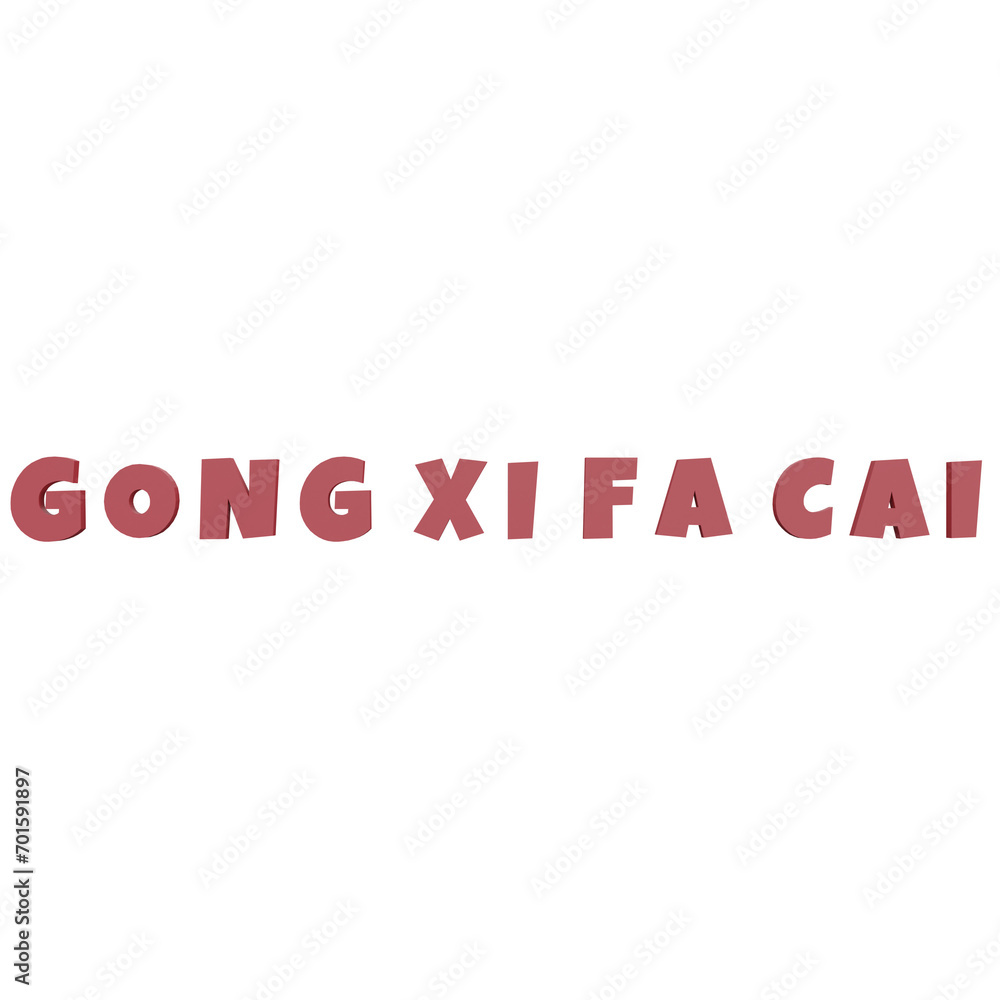 3D Text Gong Xi Fa Cai
