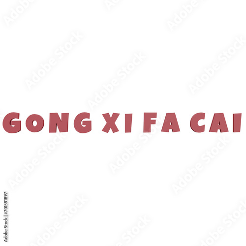 3D Text Gong Xi Fa Cai