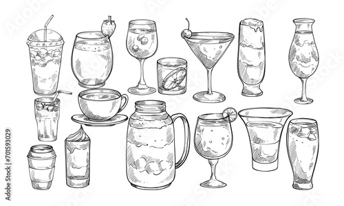 beverage handdrawn collection
