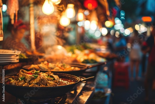 Asian street food background 