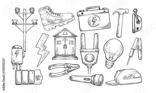 Electrician handdrawn collection