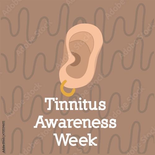 Ideal for celebrating Tinnitus Awareness Week, this vector graphic depicts the event.