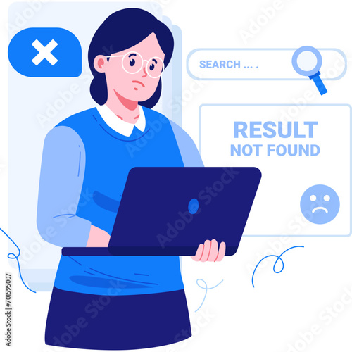 No Result Found Character Illustration