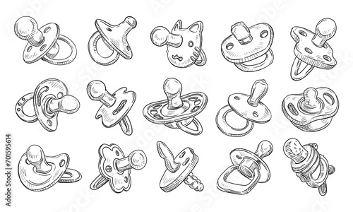 baby pacifier handdrawn collection