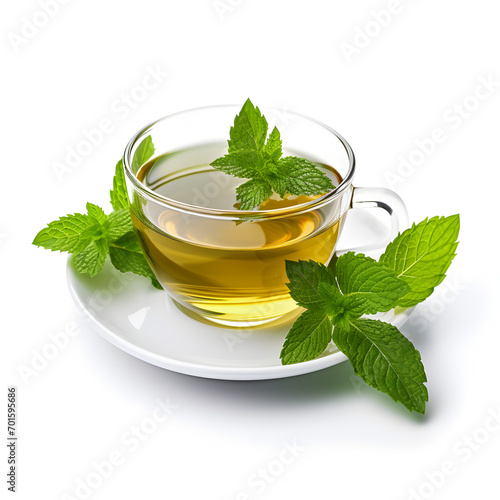 Peppermint tea isolated on a white background  photo