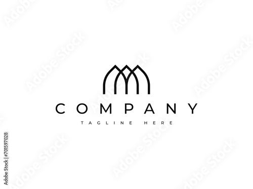 minimal abstract arch logo design photo