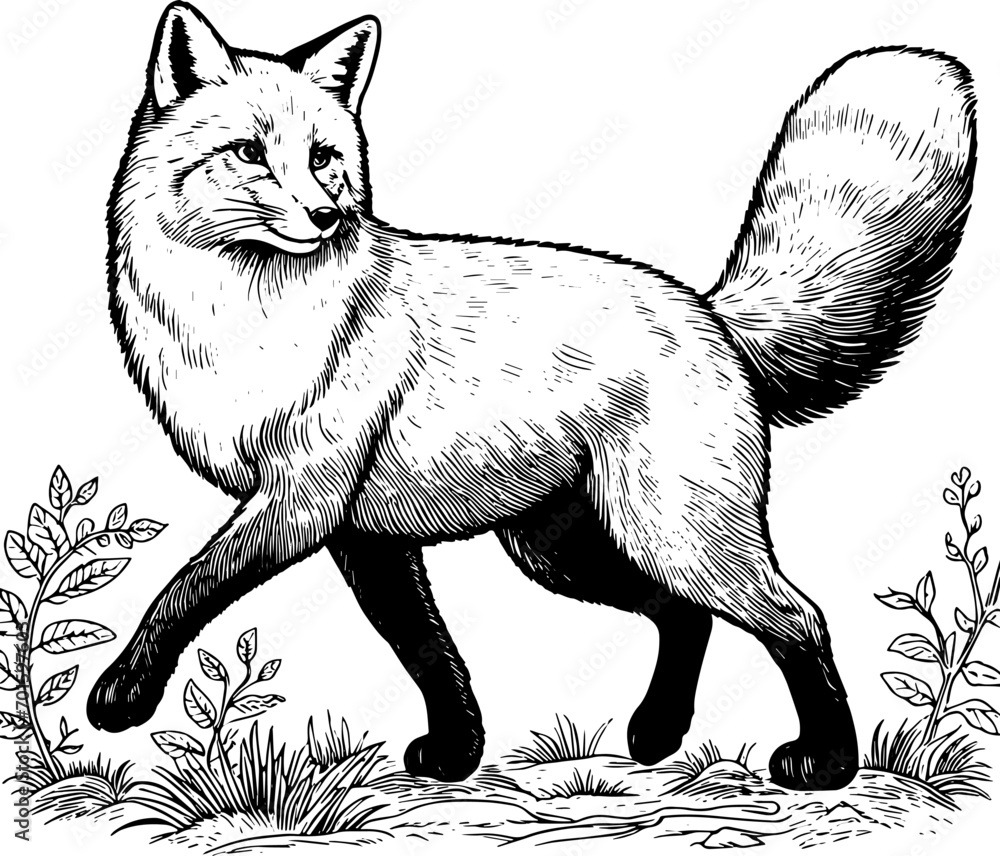 Fototapeta premium Coloring page Animals Cartoon clipart for kids illustration book 