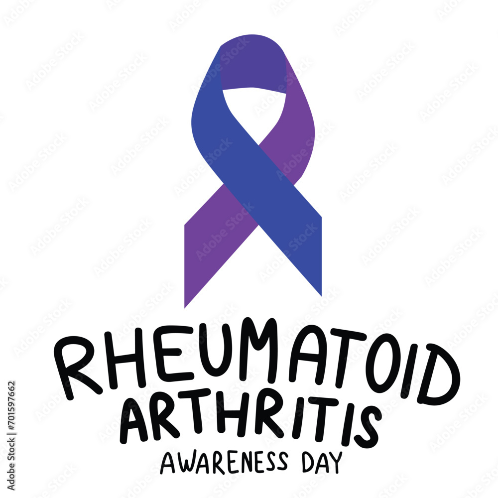 Rheumatoid Arthritis Awareness Day text banner. Handwriting text Rheumatoid Arthritis Awareness Day. Hand drawn vector art Rheumatoid Arthritis Awareness Day text banner. Handwriting text Rheumatoid Arthritis Awareness Day. Hand drawn vector art