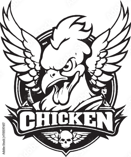 Rooster head mascot logo design vector template. Rooster head mascot for sport team or club