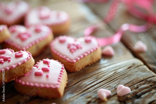 Valentine day cookies background 