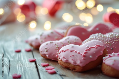 Valentine day cookies background 