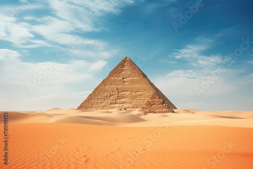 Egyptian pyramids in the desert of Merzouga, AI Generated