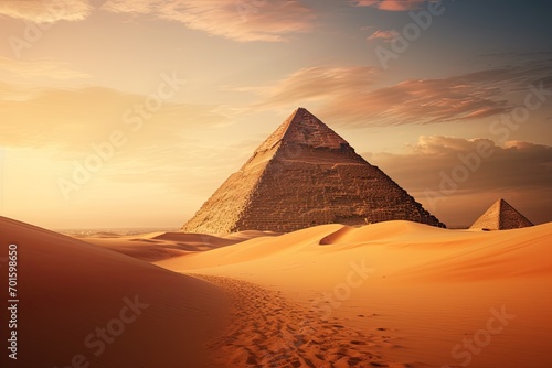 Pyramid of Khafre in the Sahara desert, Egypt, AI Generated © Iftikhar alam