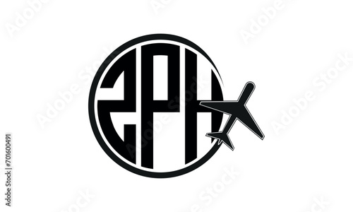 ZPH three initial letter circle tour & travel agency logo design vector template. hajj Umrah agency, abstract, wordmark, business, monogram, minimalist, brand, company, flat, tourism agency, tourist