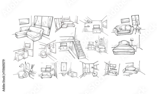 interior design handdrawn collection