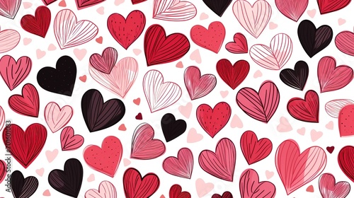Hearts pattern background, valentines day concept. Generative Ai