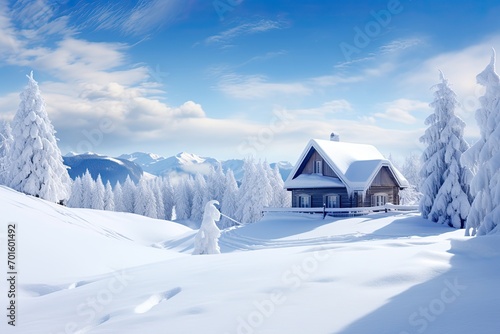 Winter in the swiss alps Braunwald, Switzerland, AI Generated