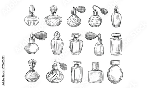 perfume bottle handdrawn collection
