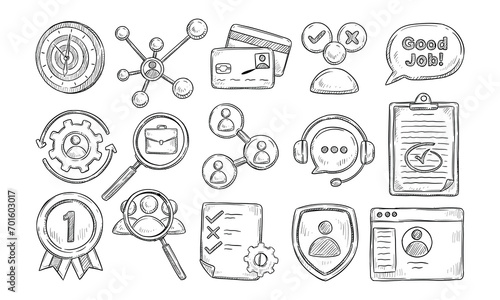 job recruitment handdrawn collection