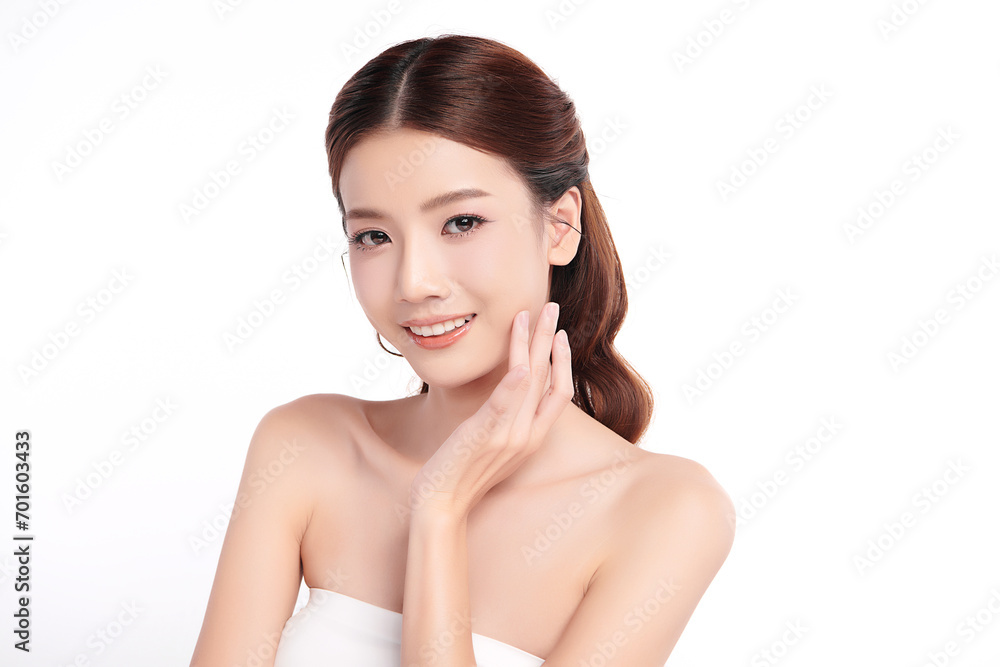 Beautiful young asian woman with clean fresh skin on white background, Face care, Facial treatment, Cosmetology, beauty and spa, Asian women portrait. Beautiful young asian woman with clean fresh skin on white background, Face care, Facial treatment, Cosmetology, beauty and spa, Asian women portrait.