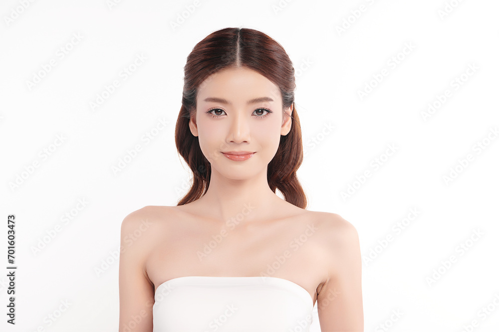 Beautiful young asian woman with clean fresh skin on white background, Face care, Facial treatment, Cosmetology, beauty and spa, Asian women portrait. Beautiful young asian woman with clean fresh skin on white background, Face care, Facial treatment, Cosmetology, beauty and spa, Asian women portrait.
