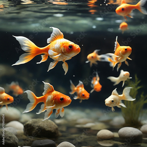 Goldfish Harmonious Dive into the Timeless Beauty and Artful Charms of Ornamental Aquatics ai generated