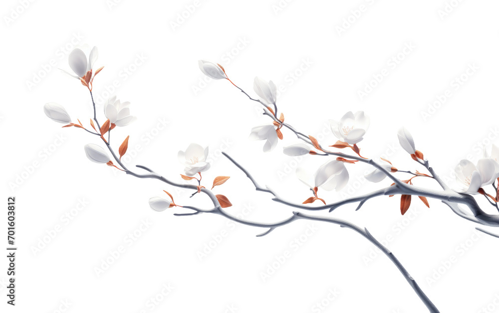 A Visionary Display of Dynamic Botanicals on White or PNG Transparent Background