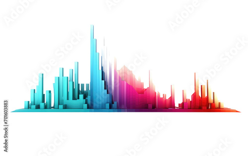 The Icon Comes Alive in Lively Data Waves on White or PNG Transparent Background