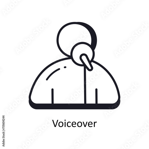 Voiceover vector  outline doodle Design illustration. Symbol on White background EPS 10 File 